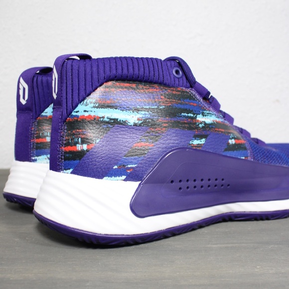 Sold Adidas Dame 5 Shoes Purple Blue Size 16 - Picture 5 of 10